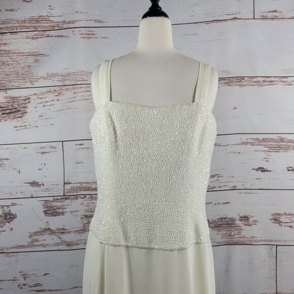 Jovani Beaded Gown with Jacket Cream Size 14 - Picture 3 of 12